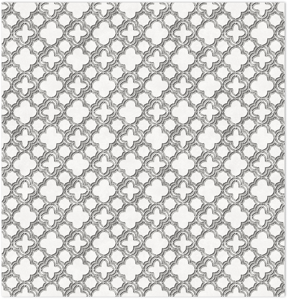 Black, grey and silver light reflective quatrefoil wallpaper
