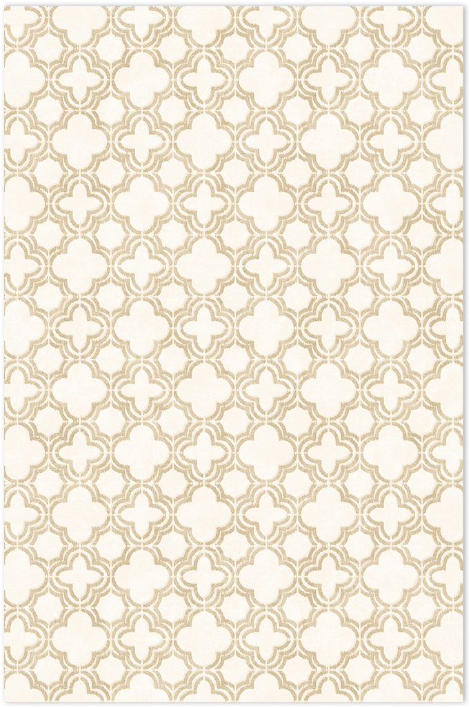 Beige and cream light reflective quatrefoil wallpaper