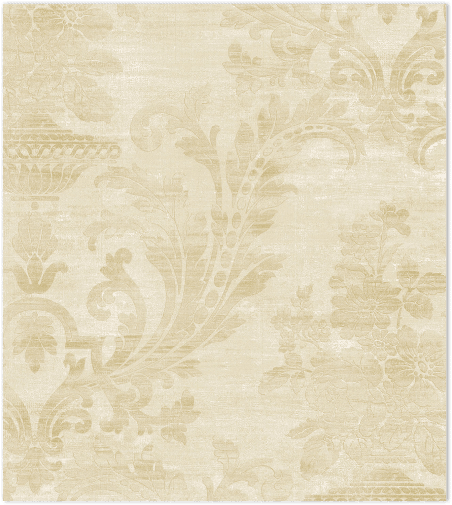 Beige and pearl light reflective damask wallpaper