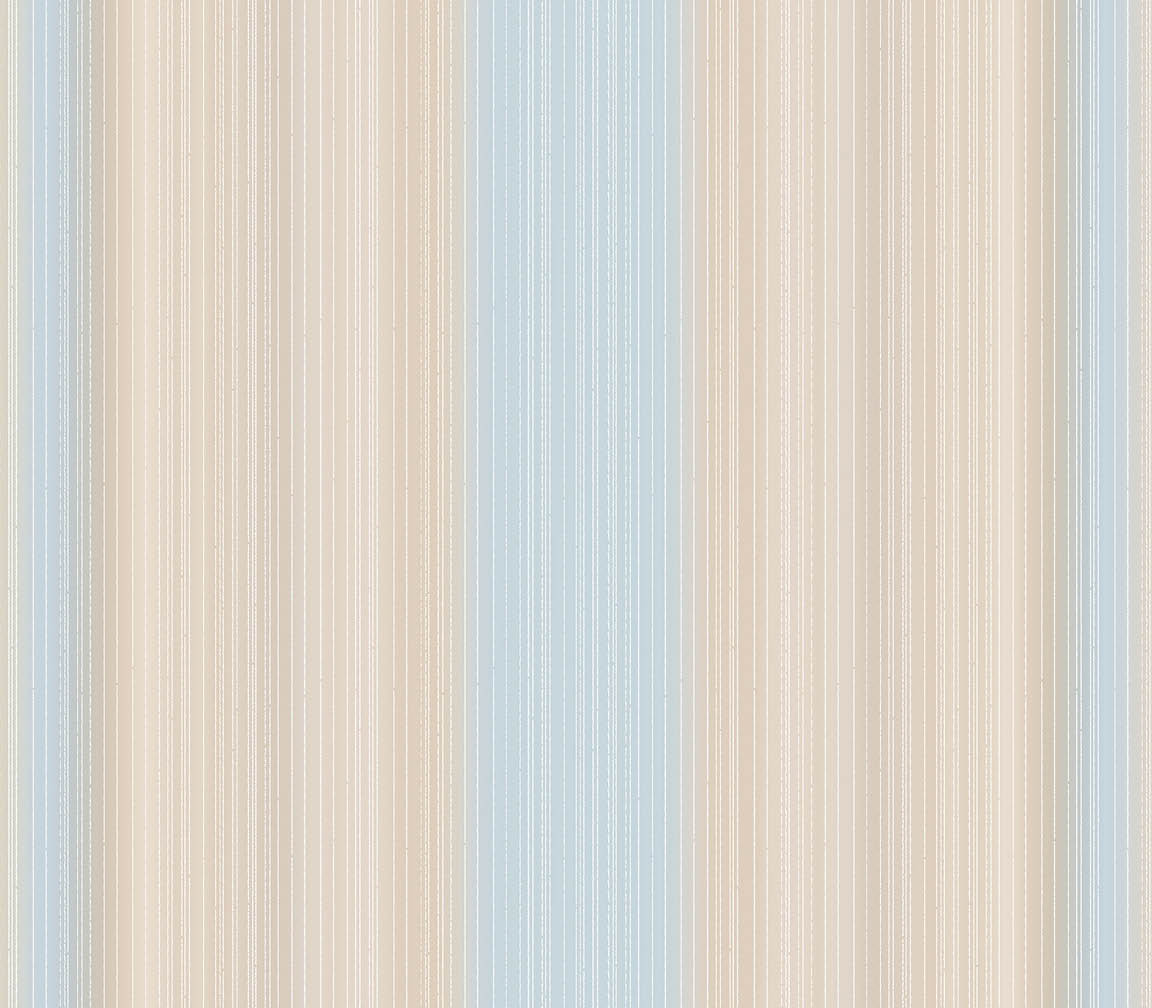 Blue and taupe light reflective stripe wallpaper