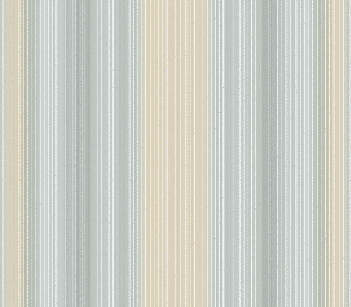 Blue and beige light reflective stripe wallpaper