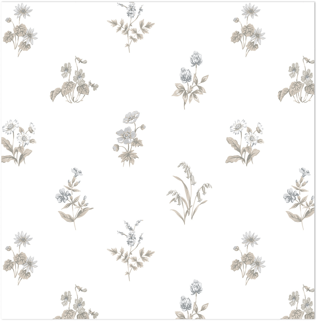black and tan floral allover wallpaper