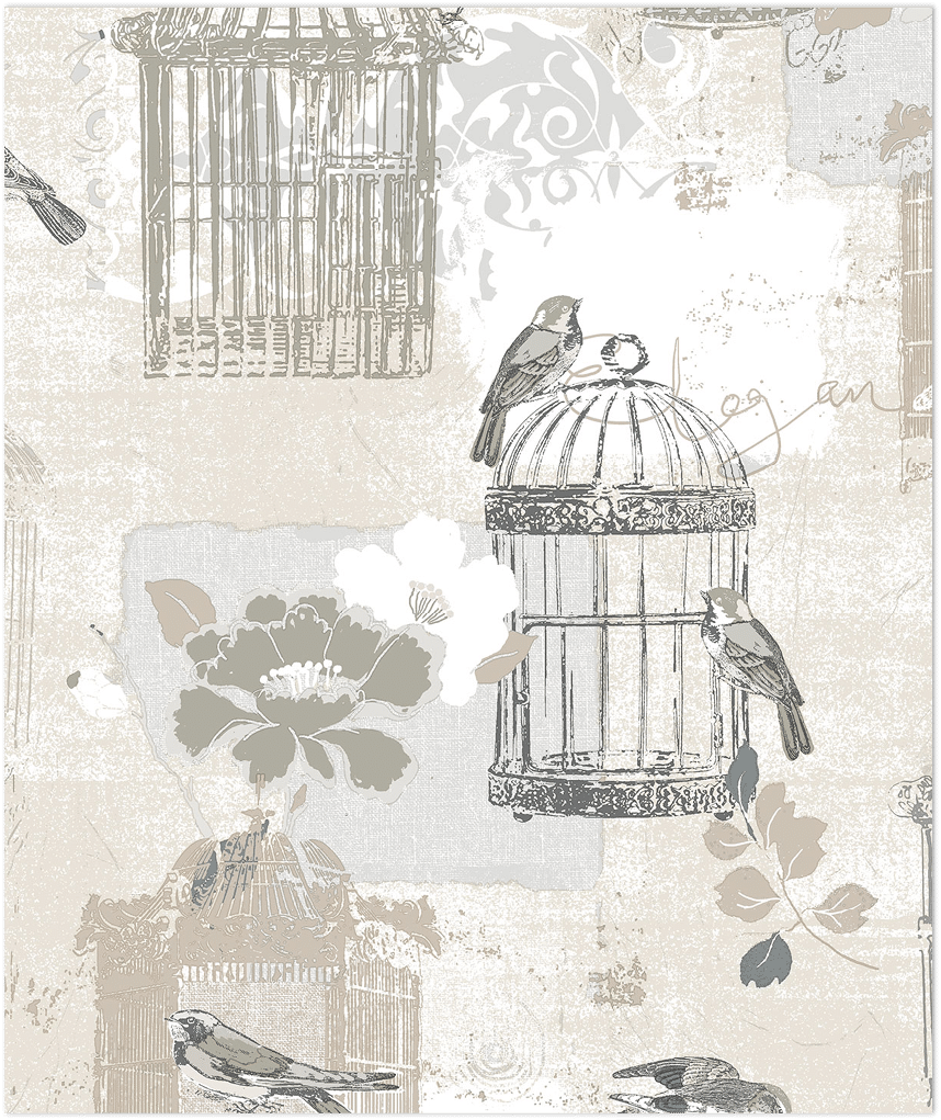 black and tan birdcage wallpaper