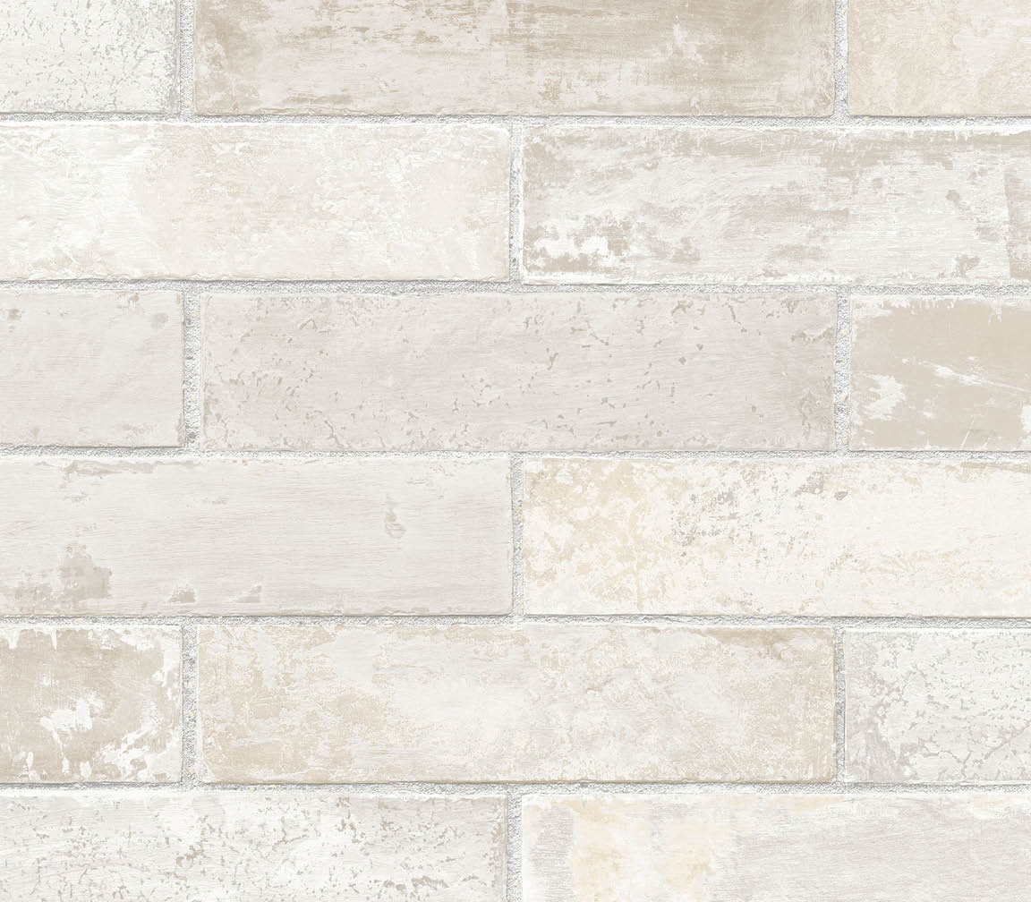 faux brick in neutrals wallpaper