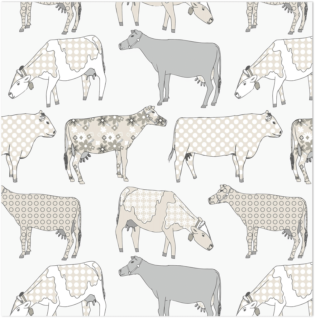 beige and grey cows novelty wallpaper