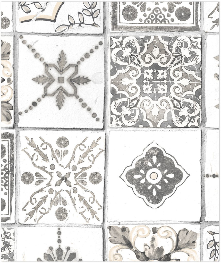 grey Morrocan tile wallpaper
