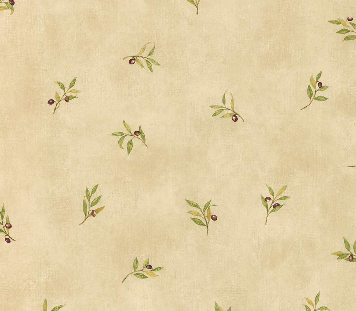olive branches on beige texture wallpaper