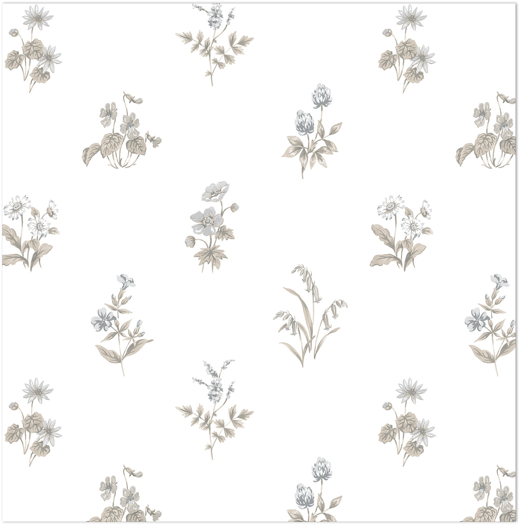 black and tan floral allover wallpaper
