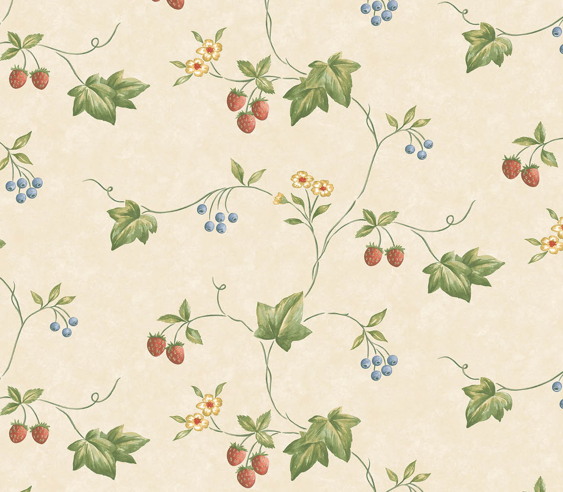 strawberry trail on yellow background wallpaper