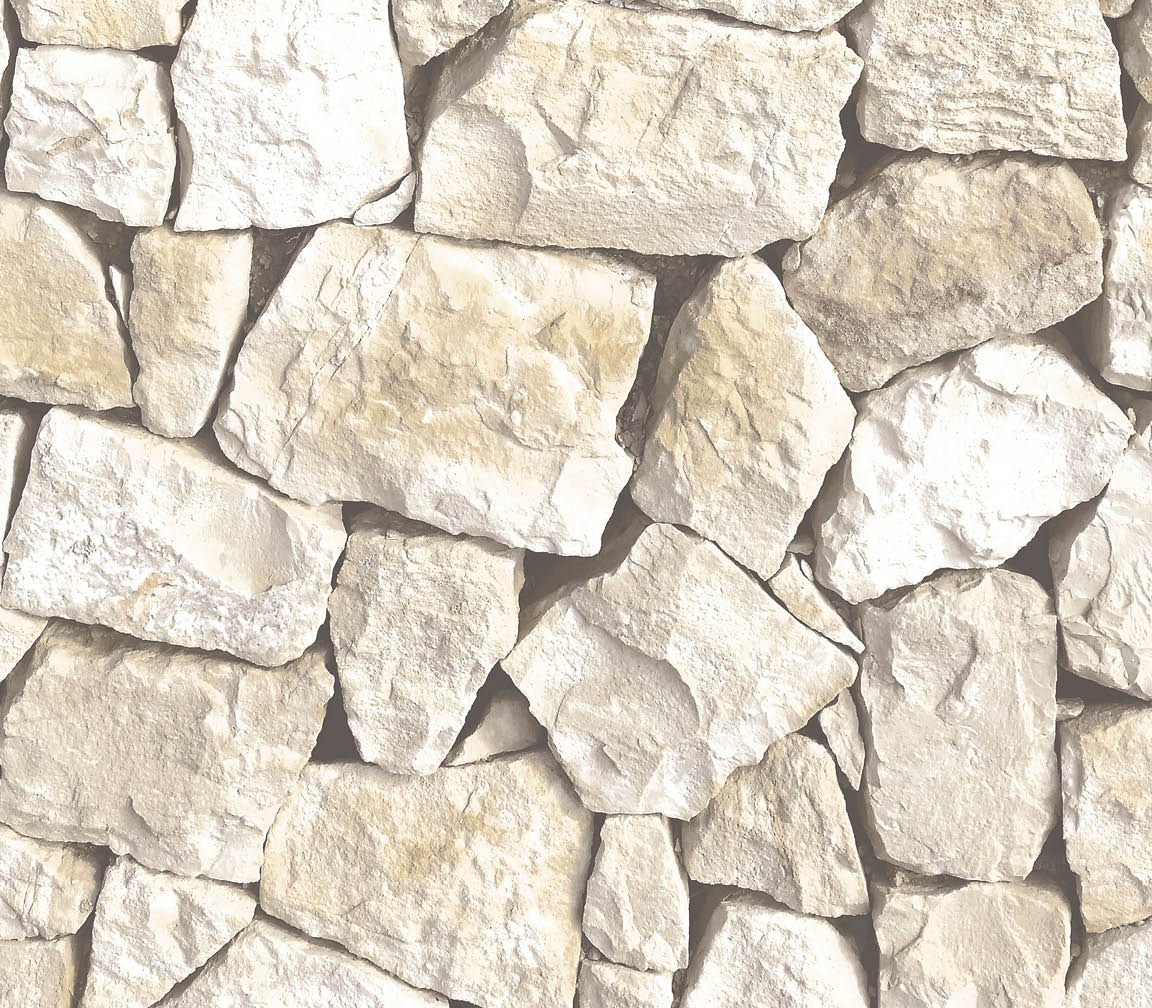 light ochre, brown and paper white Spanish stone wallpaper