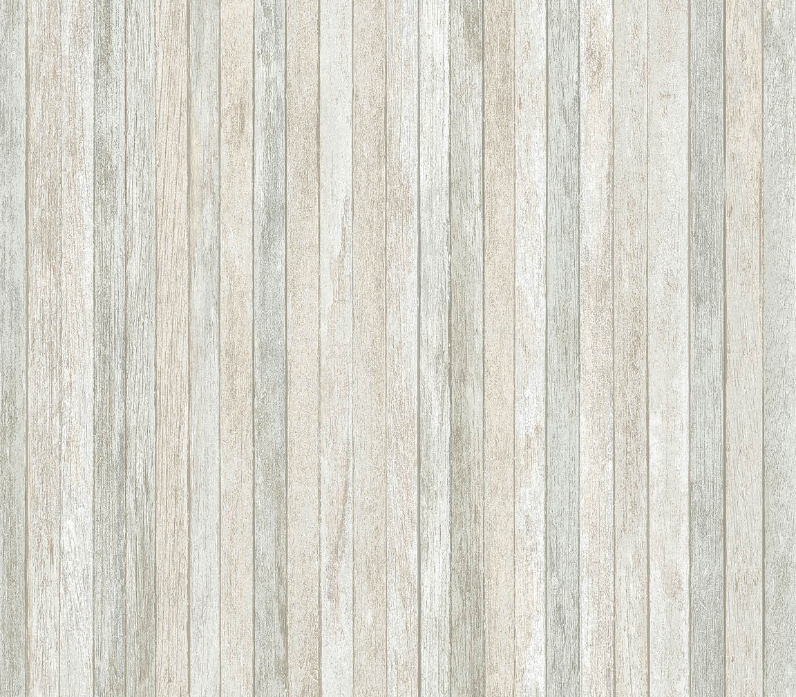 cream, green and brown scrapwood wallpaper