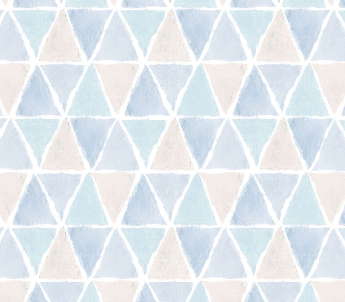 blue and beige triangle wallpaper