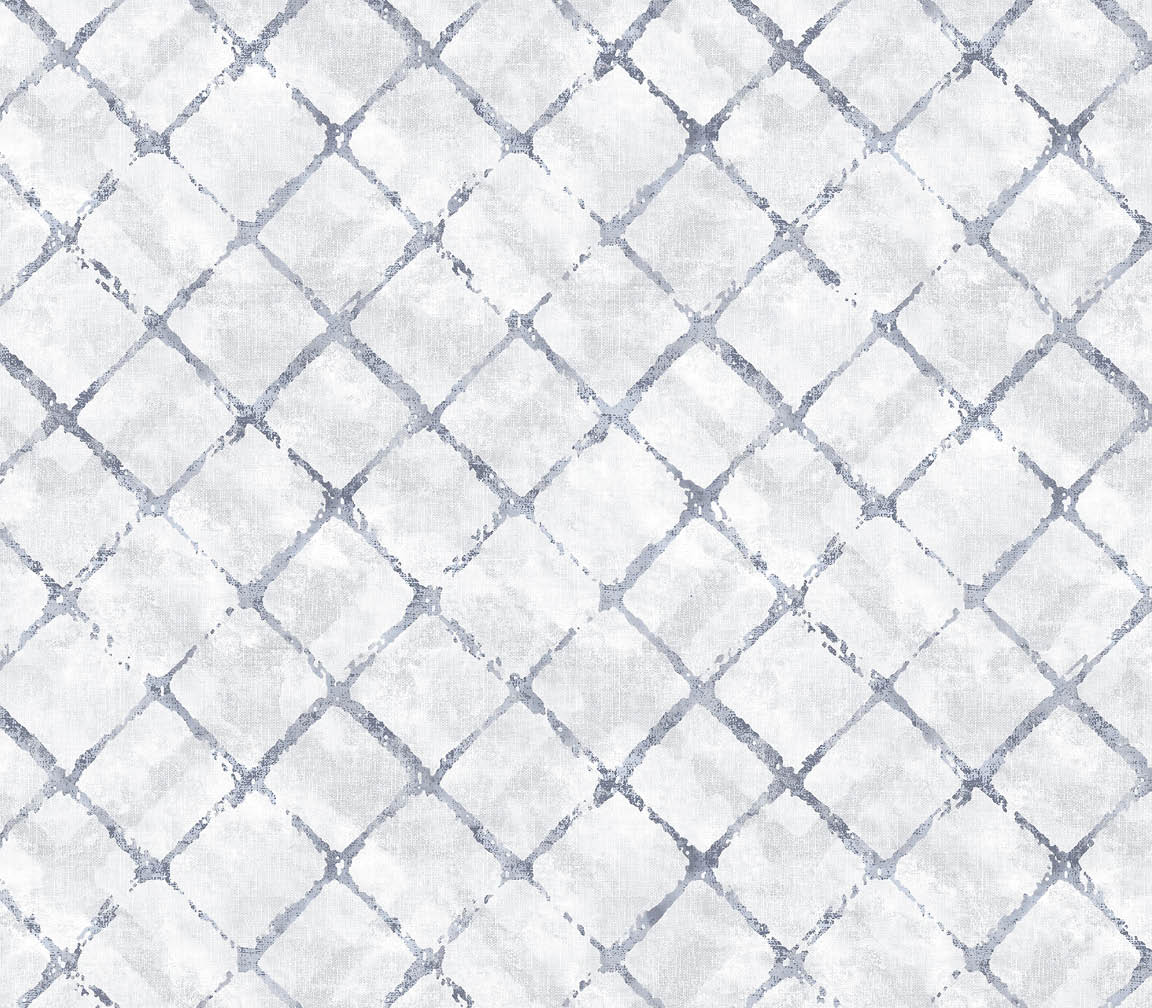 blue and grey chicken wire wallpaper