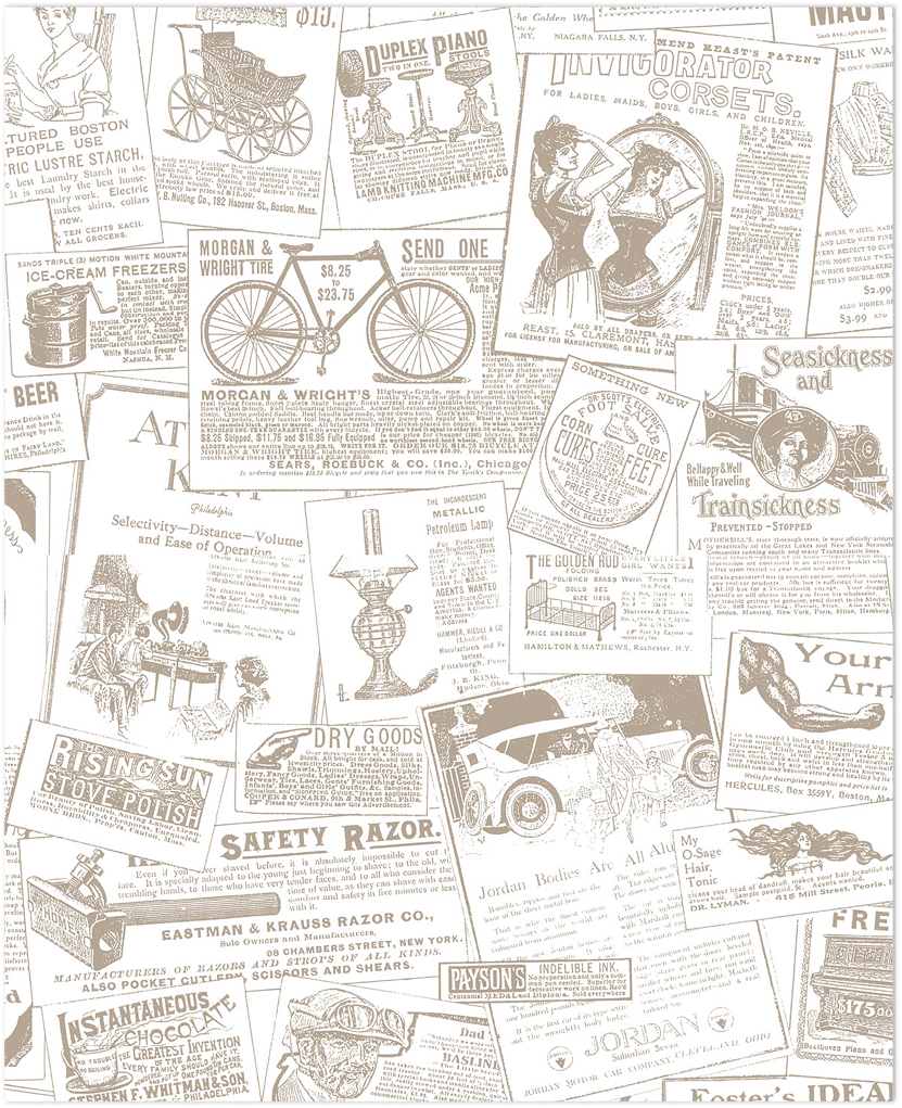 beige newsprint wallpaper