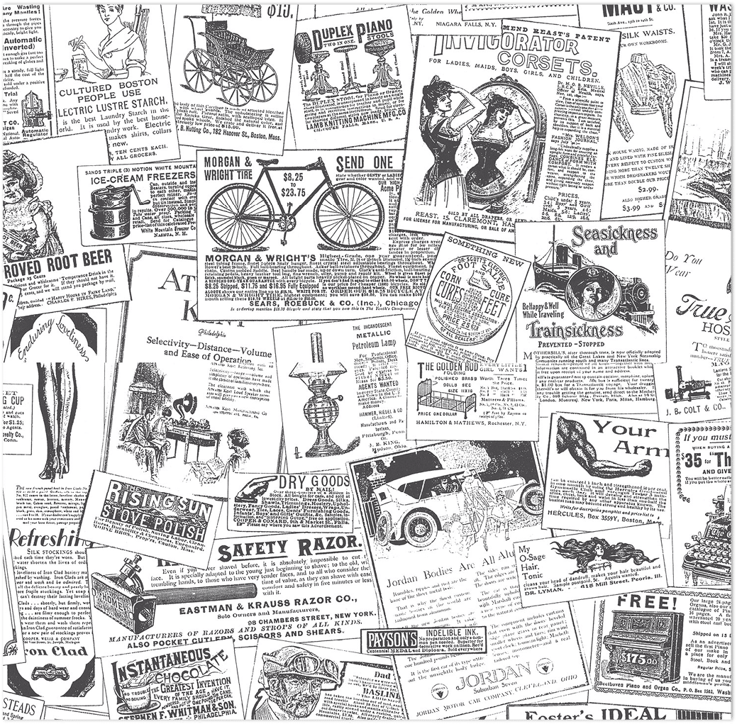 black and white newsprint wallpaper