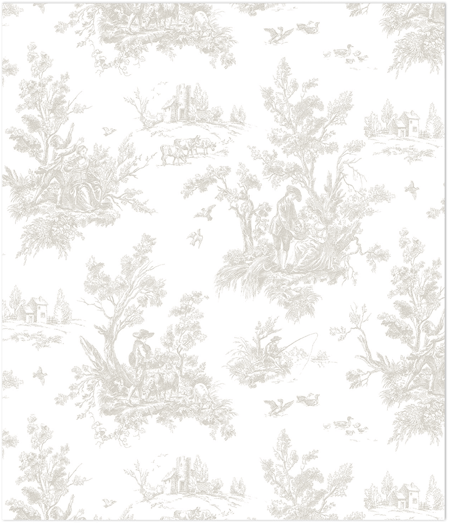 grey toile wallpaper