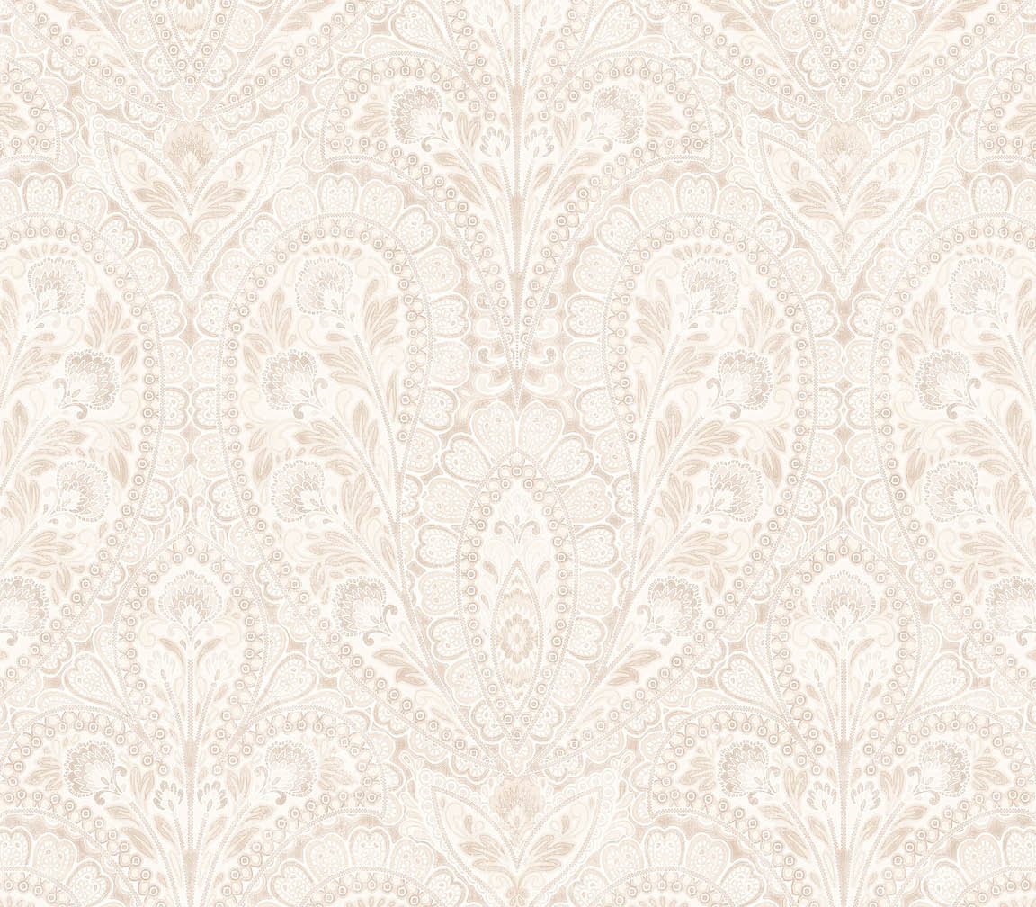beige ornamental paisley wallpaper