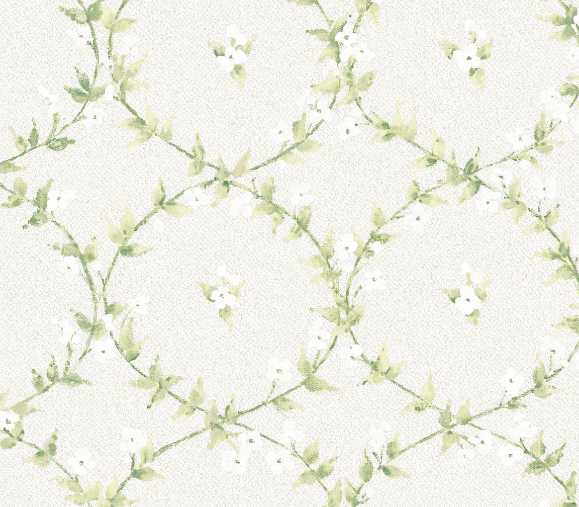 light green floral laurel wallpaper