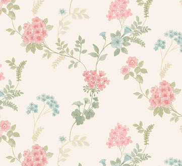 pink and blue fern floral wallpaper