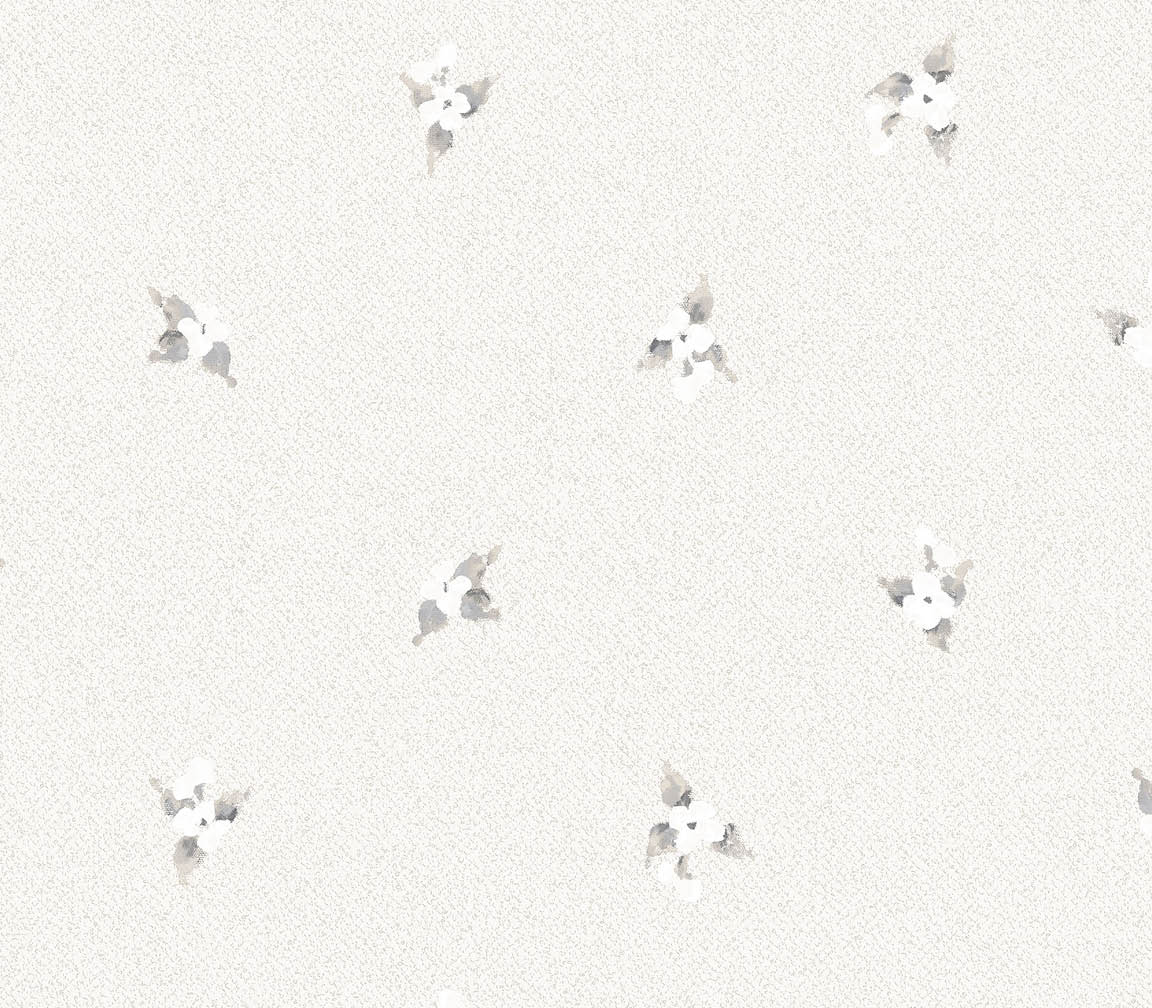 grey laurel spot floral wallpaper