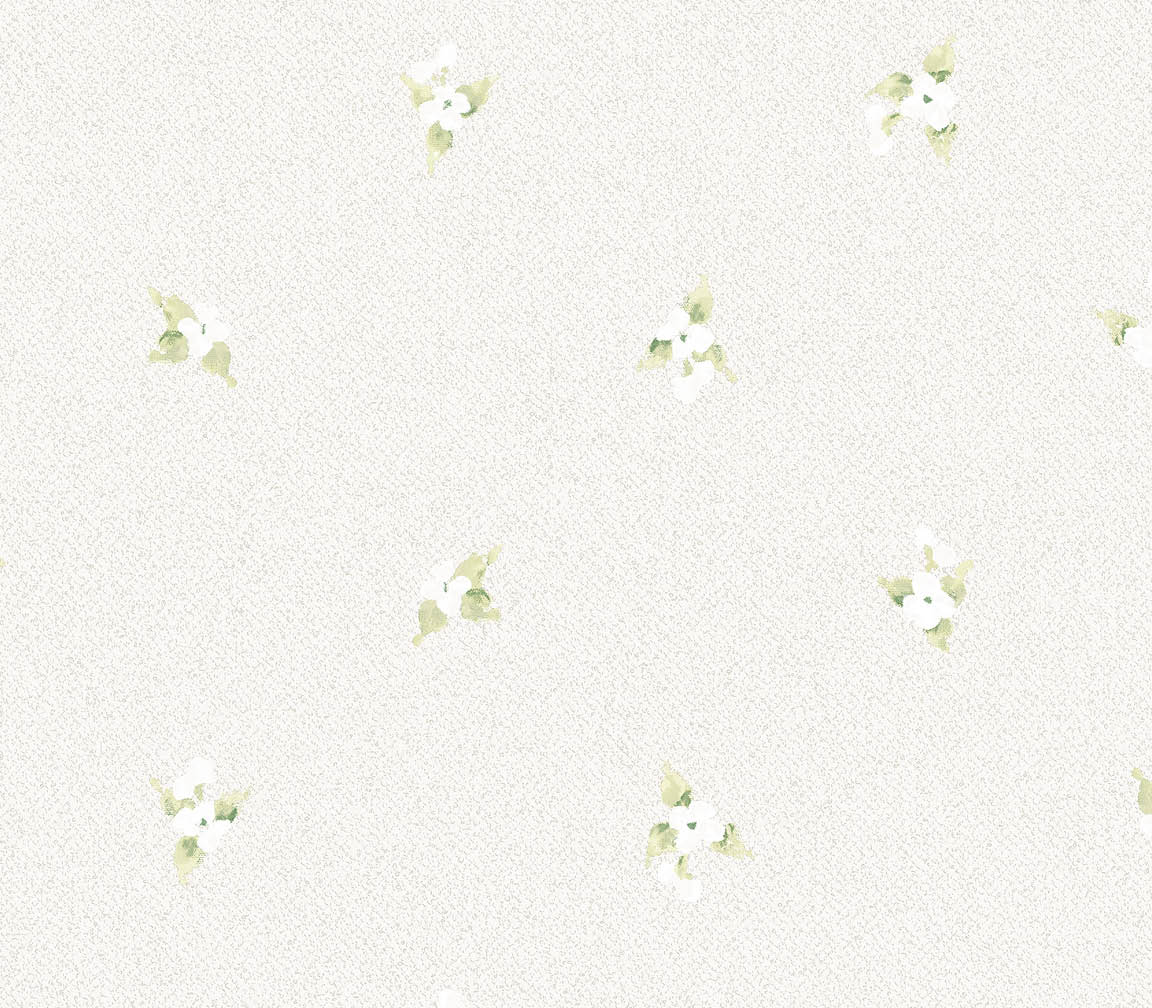 light green laurel spot floral wallpaper