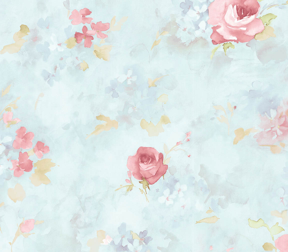 pink and blue floral wallpaper 