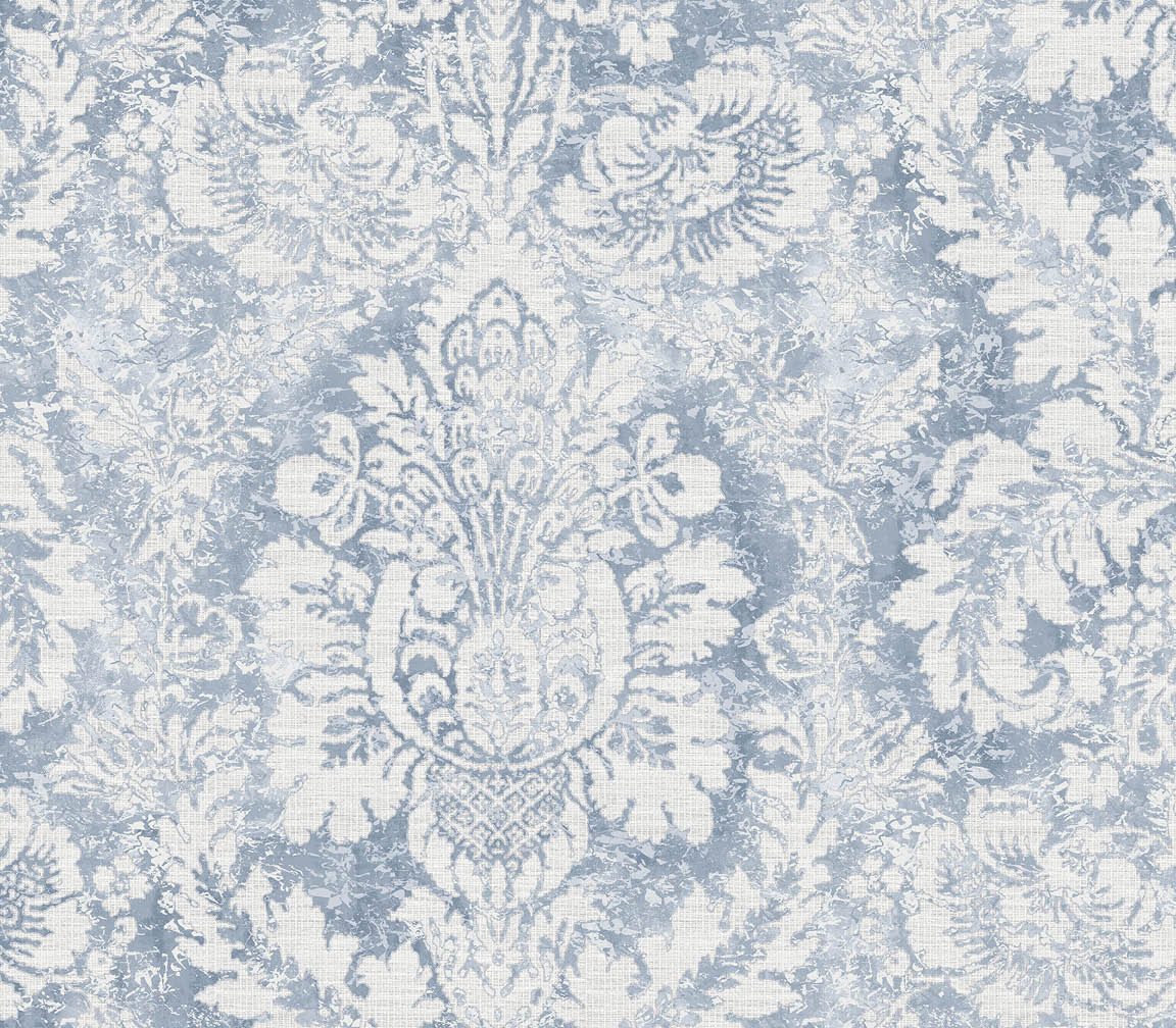blue damask wallpaper