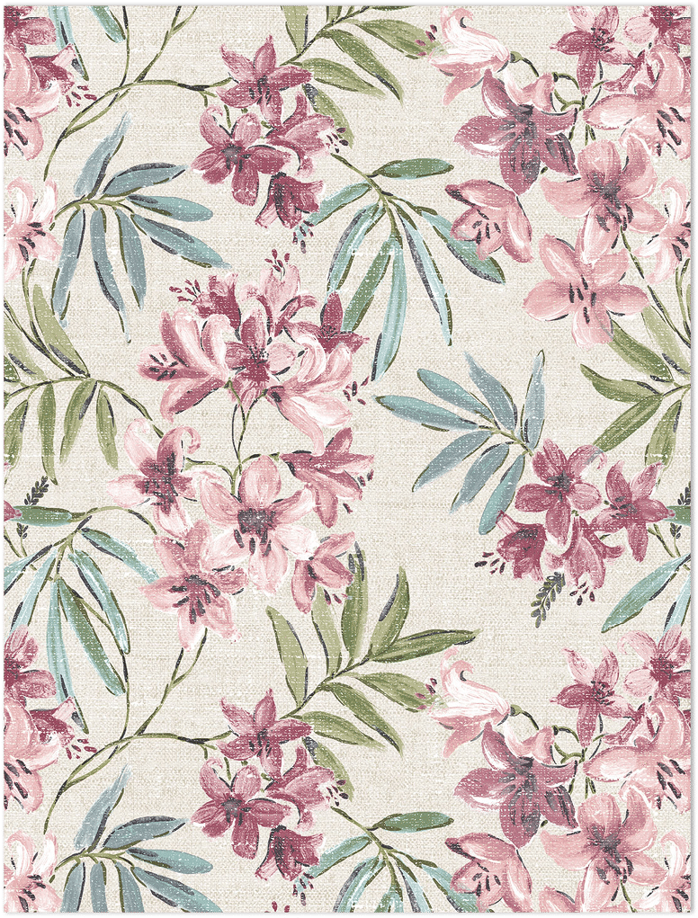 burgundy and taupe linen floral wallpaper