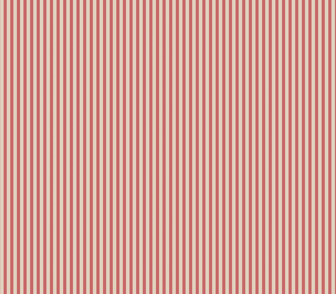 red and cream 3mm stripe wallpaper