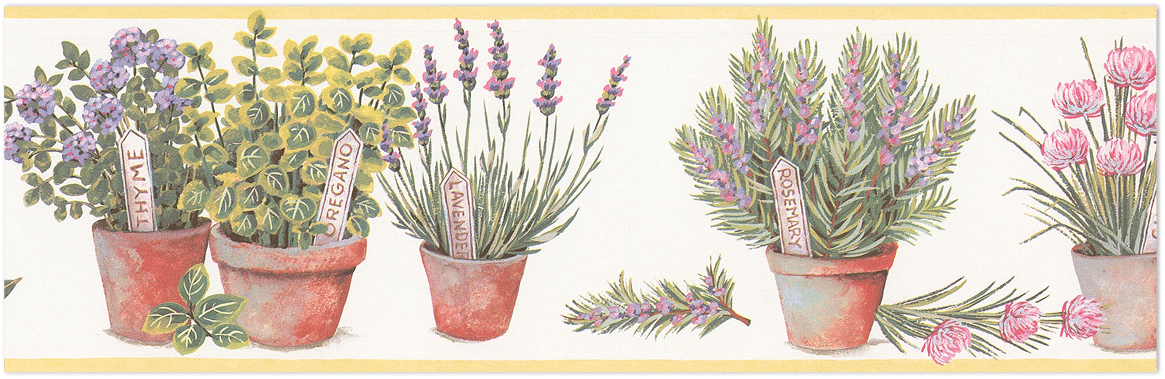 Herb border with yellow edge