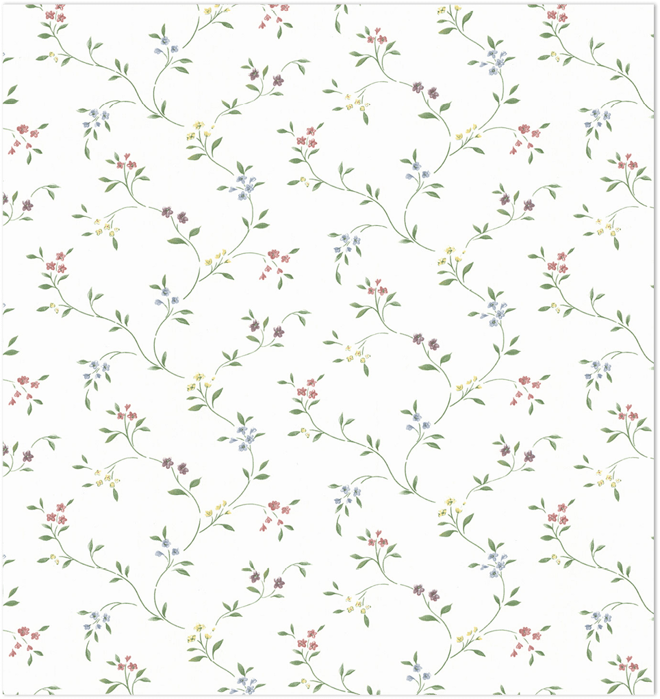 floral trail on white wallpaper