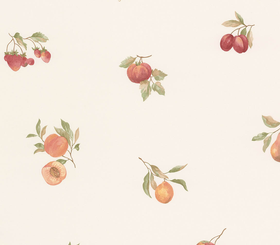 Fruit allover on cream background wallpaper