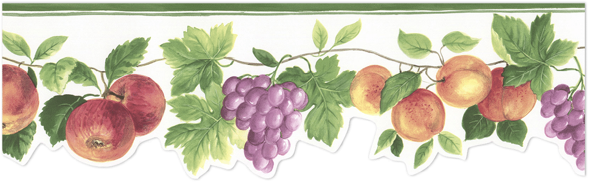 fruit vine on white wallpaper border