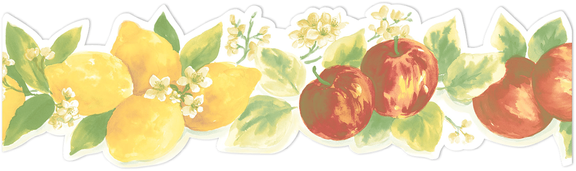 apples and lemons wallpaper border