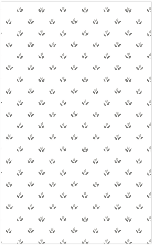 grey floral tullip dot on white wallpaper