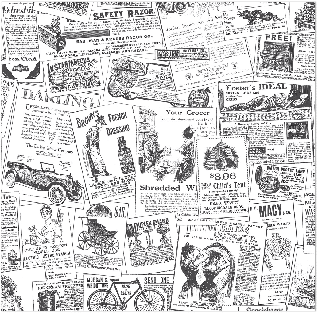 black and white newsprint wallpaper