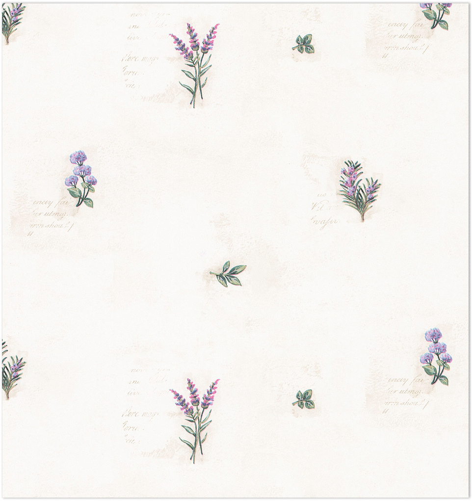 Herb allover on white background wallpaper