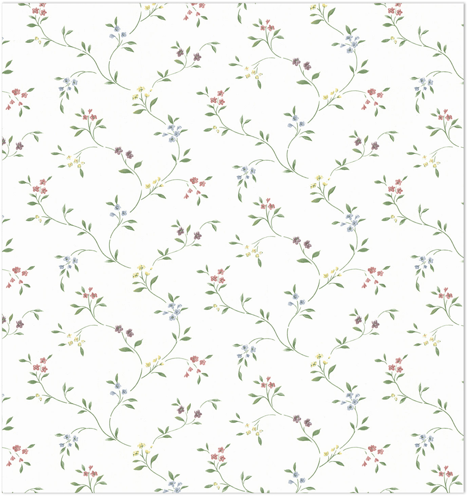floral trail on white wallpaper
