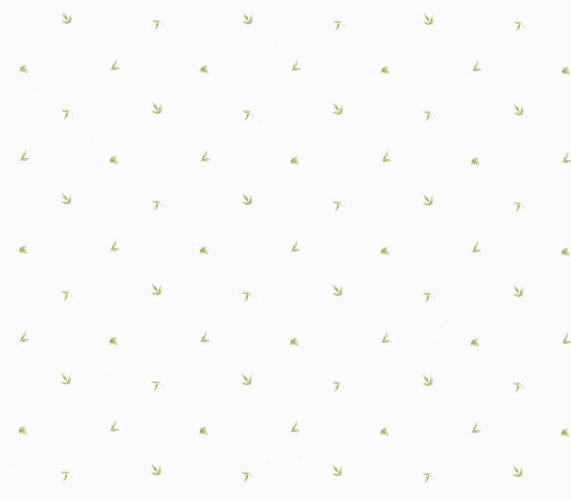 mini green leaves on white wallpaper