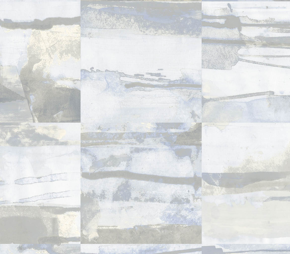 blue and cream watercolor tile wallpaper