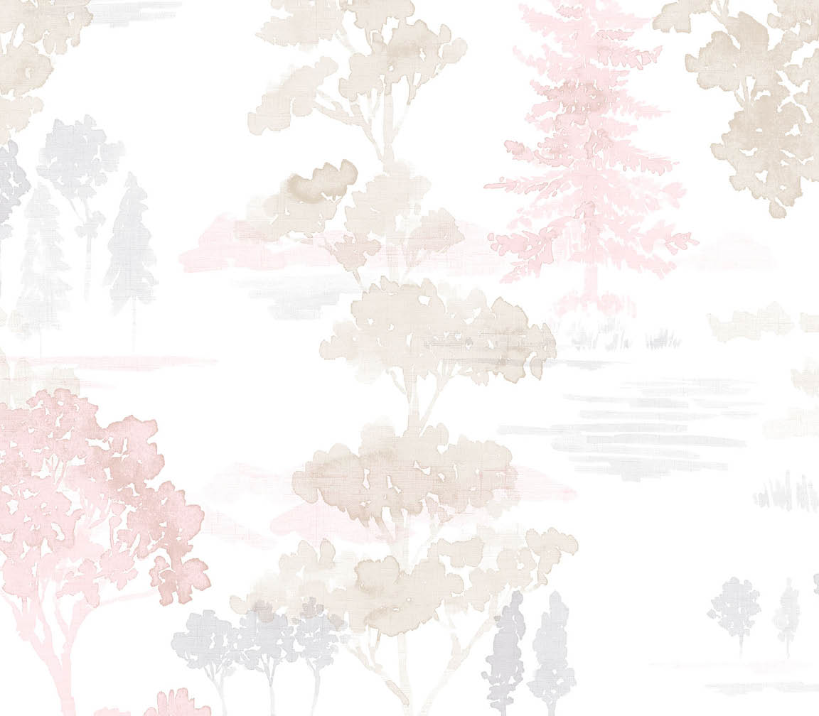 pink and beige tree wallpaper
