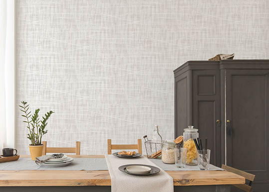 dining room with taupe modern texture wallpaper