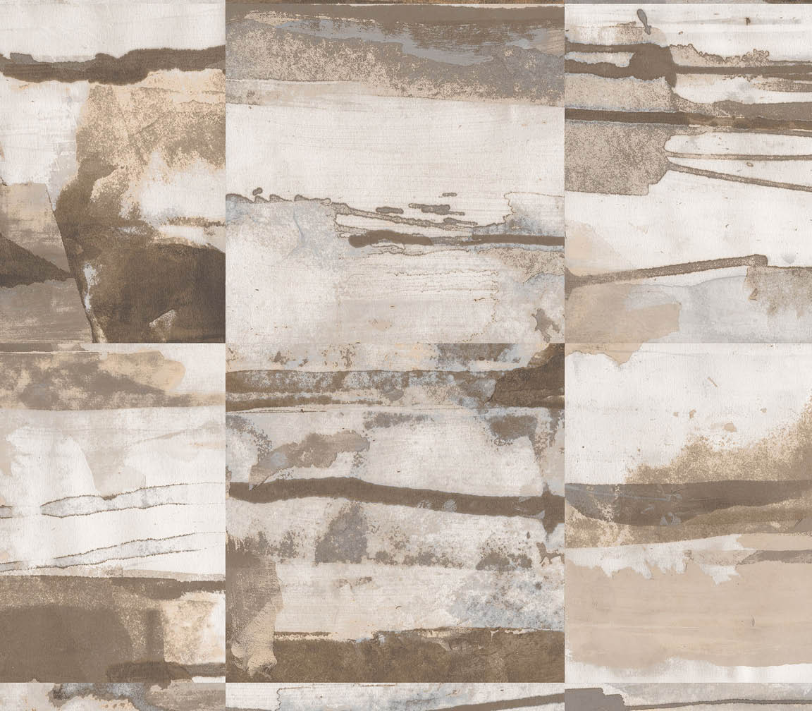 brown and beige watercolor tile wallpaper