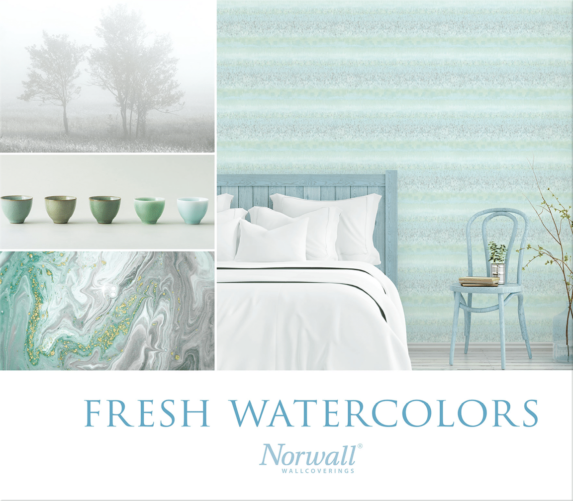 watercolour style contemporary wallpaper collection