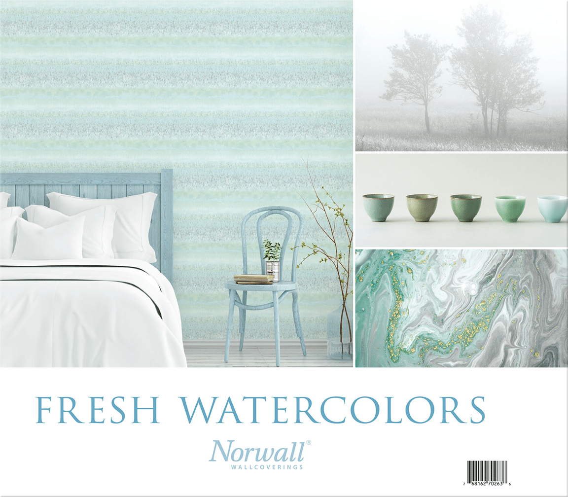 watercolour style contemporary wallpaper collection