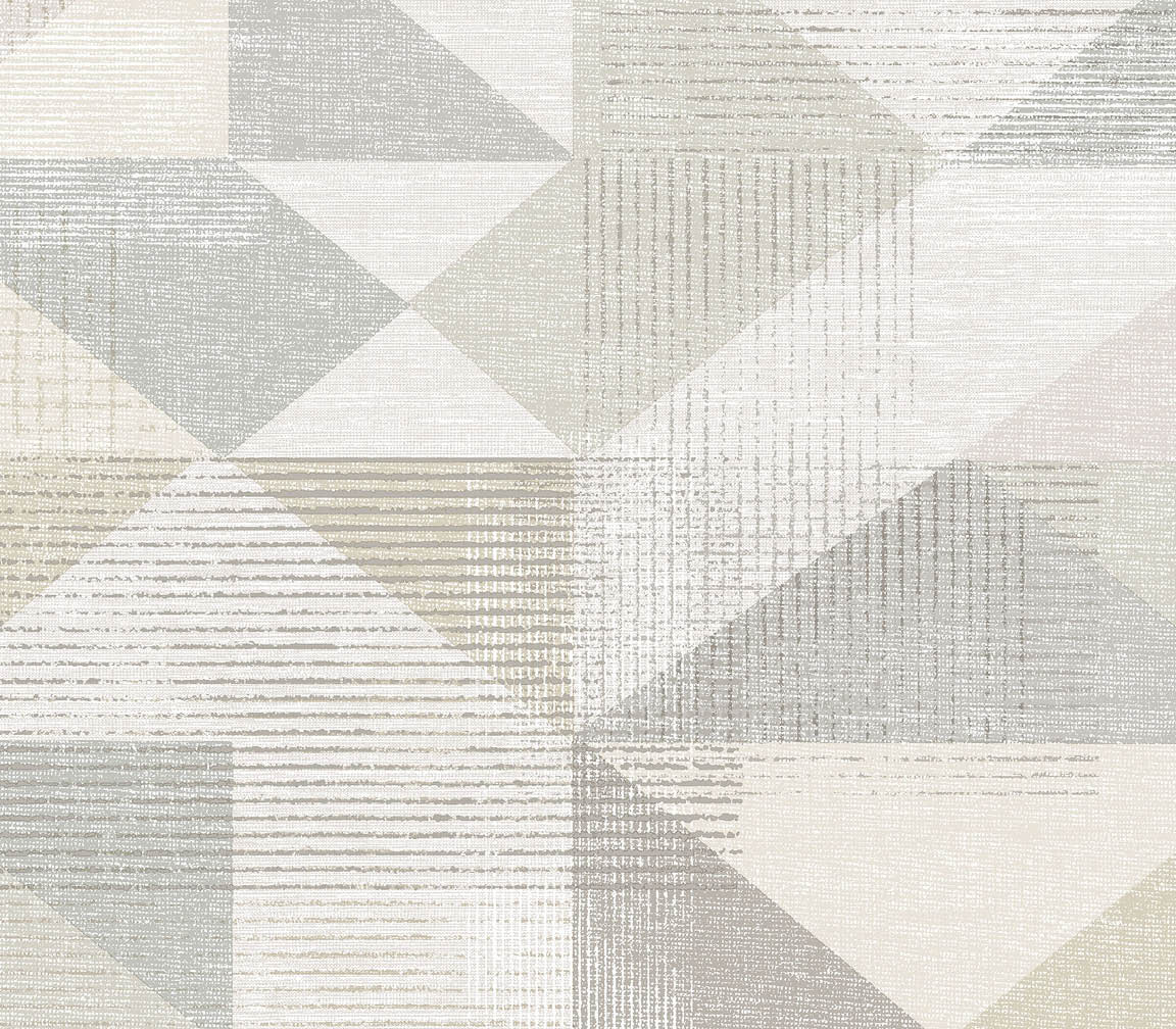 beige and grey silk screen geometric wallpaper