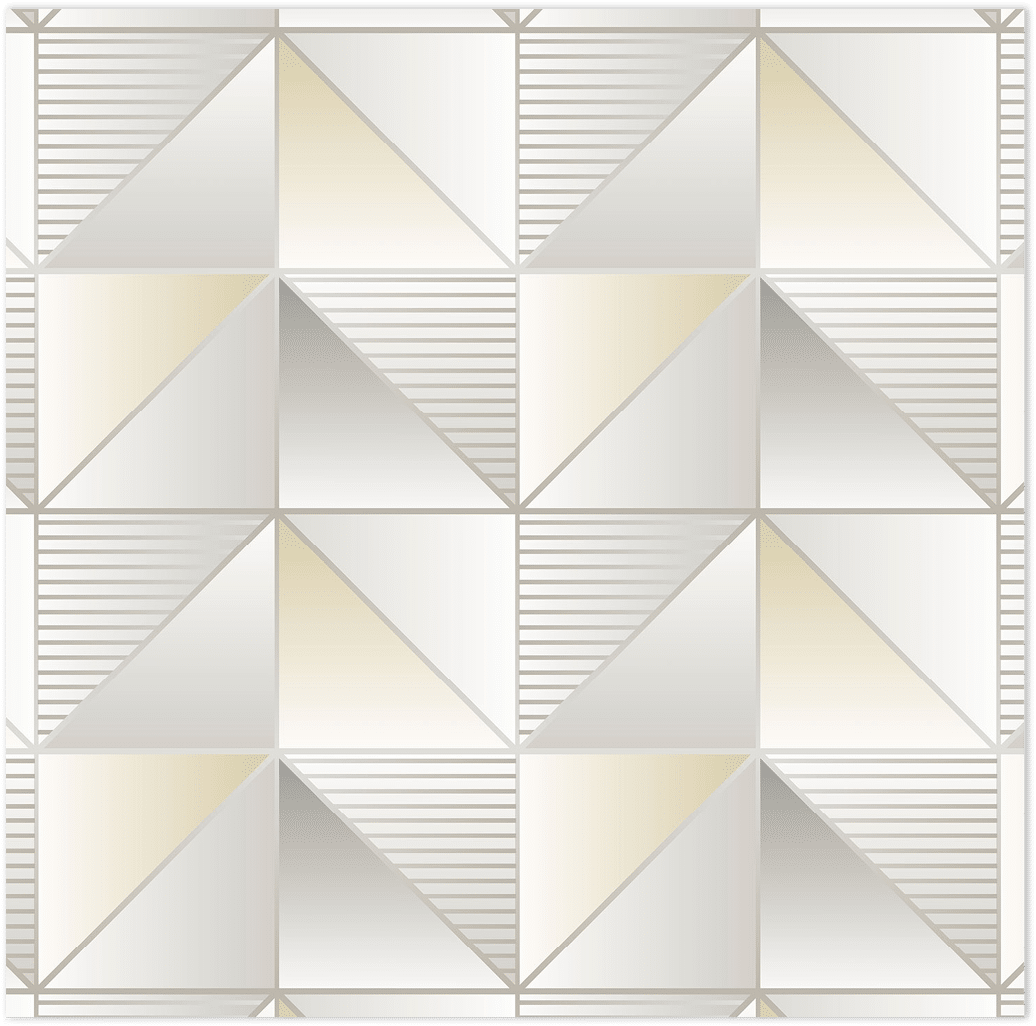 yellow and silver modern cubist wallpaper
