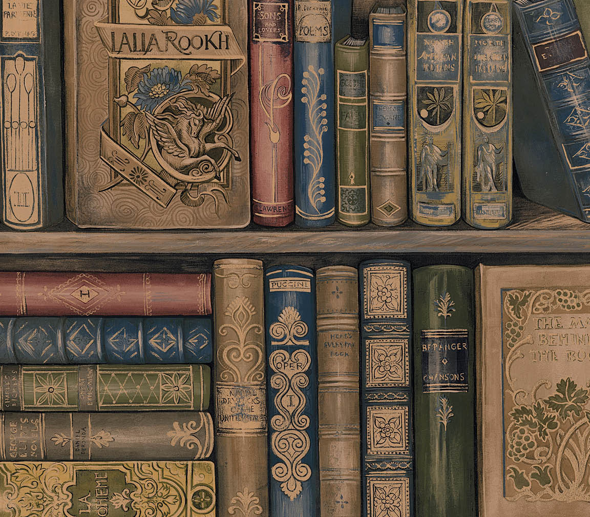 brown bookcase wallpaper