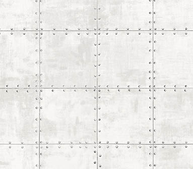 White and grey with black accents steel tile wallpaper