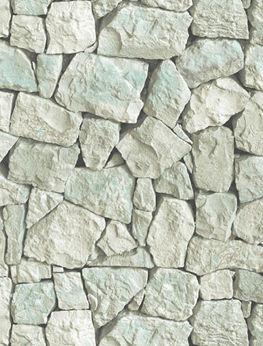 teal and cream Spanish stone wallpaper